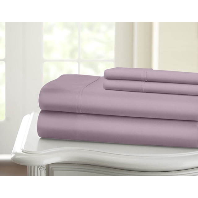 1200 Thread Count 100% Cotton Solid Sheet Set (California King, Purple)