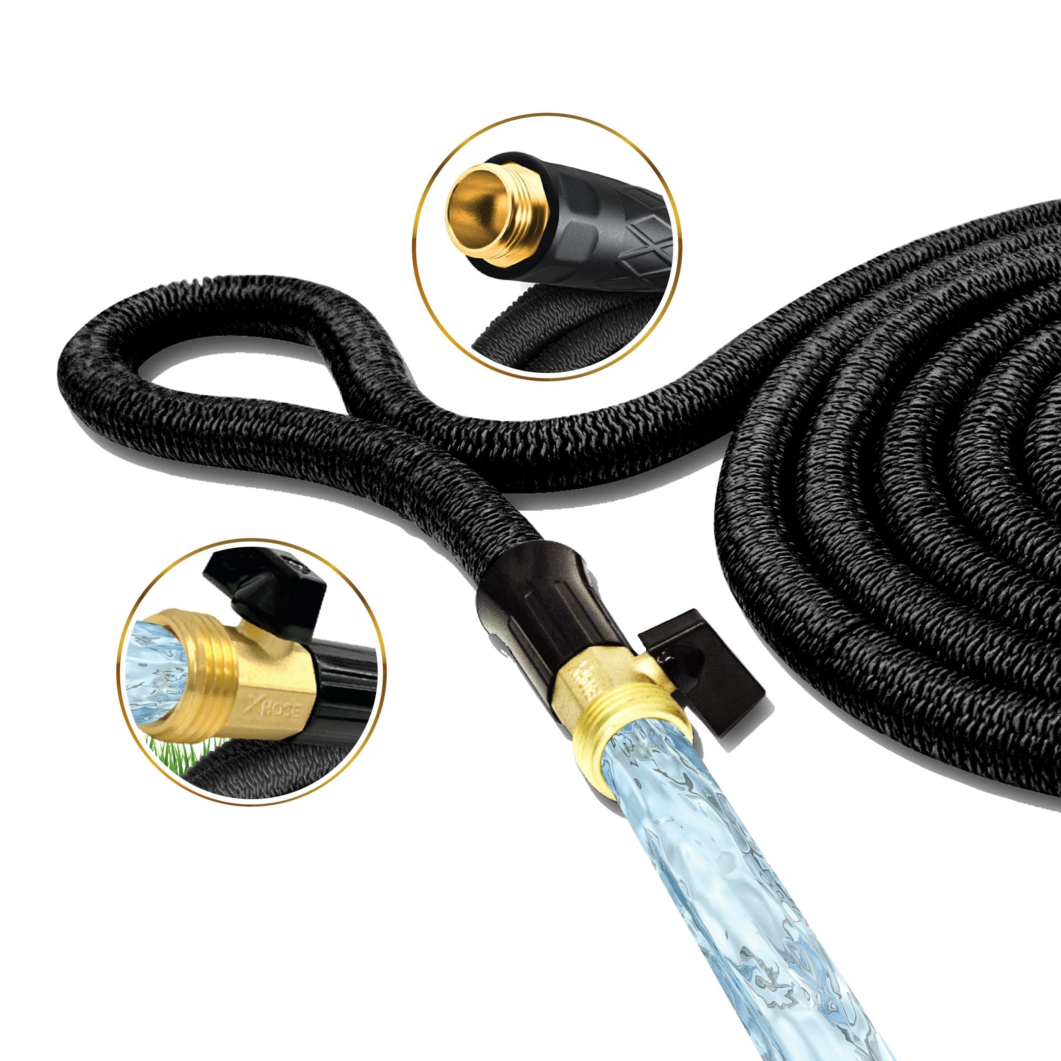 Big Boss Xhose Pro Ft 5/8" Lightweight Expanding Garden Hose with Brass Fittings Kink Resistant Durable Dac-5 Fiber