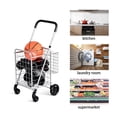 thumbnail image 4 of Costway Chariot de Magasinage Pliant Panier Jumbo Chariot Utilitaire Roulant Poignée Réglable Neuf, 4 of 10