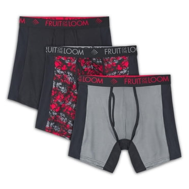 Fruit of the Loom Men's Breathable with Ultra Flex Boxer Briefs, 3-Pack
