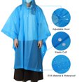 thumbnail image 3 of Unique Bargains Ponchos de Pluie, Ensemble de 2 Imperméables avec Capuchon, Manteaux de Pluie en EVA Réutilisables pour le Camping en Plein Air, Bleu, 3 of 6
