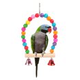 thumbnail image 2 of Parrot Swing Perch Arch Design Wood Bird Cage Swing Bird Hanging Perch with Bell, 2 of 4