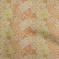 thumbnail image 1 of oneOone Rayon Orange Fabric Asian Mosaic Floral Craft Projects Decor Fabric Printed By The Yard 56 Inch Wide, 1 of 4