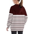thumbnail image 4 of RXIRUCGD Girls Hoodie Lightweight Sweatshirt, Color Block Striped Pullover Sweatshirt Fall Fashion Girls Clothes, Girls Wine Sweatshirt Size 11-12 Years, 4 of 7