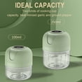 thumbnail image 4 of Czzoypi Electric Garlic Chopper, 100ml Portable Food Processor with USB Charging, Wireless Mini Chopper for Garlic Vegetables Meat, 4 Stainless Steel Blades Easy Clean Kitchen Mincer, Green, 4 of 7