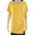 thumbnail image 2 of Women's Blouse Polished Gold Plus Twist-Front 1X, 2 of 8
