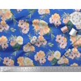 thumbnail image 2 of Soimoi Blue Poly Georgette Fabric Anemone & Begonia Floral Fabric Prints By Yard 42 Inch Wide, 2 of 3