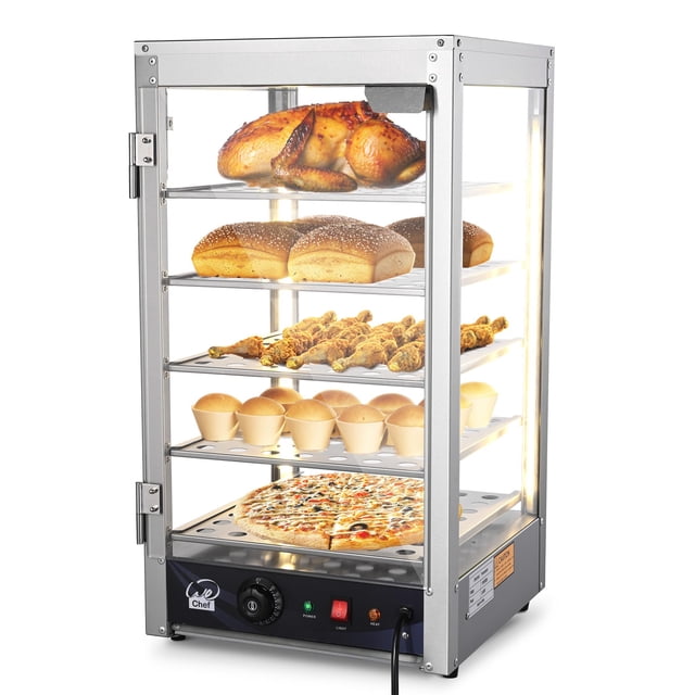 WeChef Réchaud Alimentaire Commercial à 5 Tablettes 600 W 15 Pouces pour Comptoir, Traiteur, Vitrine à Pizza