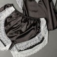 thumbnail image 4 of LSLJS 2PC Women Sexy Lace Patchwork Solid Lingerie Nightwear Underwear Robe Set Sleepwear, Lingerie Sets, 4 of 4