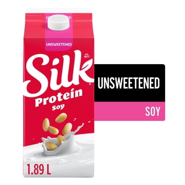 Silk Soy Milk Alternative, Unsweetened, Dairy Free of protein