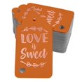 thumbnail image 1 of Inkdotpot 100 Pack Real Rose Gold Foil Paper Tags Love Is Sweet Wedding Favor Hang Tag, 1 of 1
