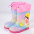 thumbnail image 2 of PMVFHDE Bottes de Pluie Rouges pour Tout-Petits Chaussures de Pluie pour Enfants Galoches Dessin Animé Garçons et Filles Bottes de Pluie pour Bébé Dessin Animé Chaussures d'Eau Rose,10, 2 of 3