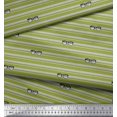 thumbnail image 2 of Soimoi Green Rayon Fabric Text & Goggles Stripe Print Fabric by the Yard 56 Inch Wide, 2 of 5