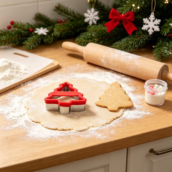 Dvkptbk Christmas Decorations Christmas Silicone Stainless Steel Cutter Independent Festive for Holiday Baking