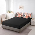 thumbnail image 4 of YST Black White Grey Orange 7 Piece Bed In A Bag Queen Geometric Square Grid Comforter Set With Sheets For Kids Adults Geometry Striped Bedding Set Modern Abstract Lines Grids Bed Set, 4 of 5