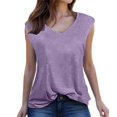 thumbnail image 1 of Plebaso Débardeurs Sans Manches à Col en V pour Femmes, T-Shirts Basiques Amples, Tuniques Légères et Décontractées, 1 of 2