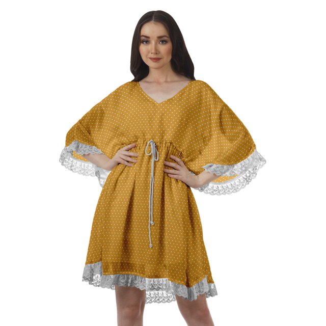 Moomaya Robes d'Été en Georgette Imprimée Femmes Plage Hawaïennes Mini Robes Femmes