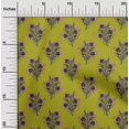 thumbnail image 1 of oneOone Polyester Lycra Fabric Leaves & Floral Block Printed Fabric 1 Yard 56 Inch Wide, 1 of 4
