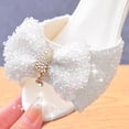 thumbnail image 5 of REDARER Big Girl Summer Soft Bottom Breathable Non Slip High Heel Rhinestone Bow Princess Sandals,Size 11.5-12 Years, 5 of 5
