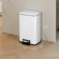 thumbnail image 3 of Innovaze 1.3 Gal./5 Liter Small Trash Can with Lid, Rectangular Step Trash Can for Bathroom & Office, White, 3 of 7