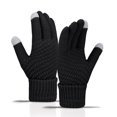 thumbnail image 1 of Women Winter Wool Warm Gloves Solid Color Fleece Knitted Cold Proof Gloves, 1 of 3