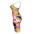thumbnail image 4 of Women Halter Bodycon Sleeveless Ruched Spaghetti Strap Tie Dye Printing Club Party Mini Dress, 4 of 6