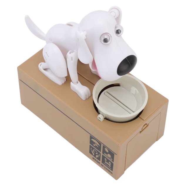 Puppy Money Bank, Meaningful Gift Dog Money Box Small For Saving Money White Dog