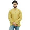 thumbnail image 2 of Atasi Kurta Court à Col Officier pour Homme Beige en Coton Tunique Décontractée - X-Grand, 2 of 7