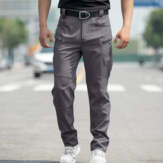 Pantalon de Travail Imperméable pour Homme à Haute Élasticité, Pantalon Cargo à 6 Poches pour la Randonnée et les Activités de Plein Air, Pantalon Tactique Léger Coupe-Vent Extensible pour le Camping, l'Escalade et le Port Quotidien