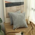 thumbnail image 2 of SIYTUAU Solid Color Corn Strip Cushion Cover For Sofa Pillow Multi Color Corduroy Design 40X40Cm Size 100 Polyester Material Silver Color For Home Decor Cushion Cover Silver, 2 of 6