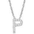 thumbnail image 1 of Petite Pave Diamond Initial Pendant Necklace 14k White Gold, 1 of 4