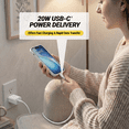 thumbnail image 2 of Adaptateur mural USB-C Scosche PowerVolt 20 W 2 en 1 avec câble Strikeline de 6 pi pour recharge et synchronisation – blanc SH20CC6WT-SP, 2 of 7