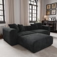 thumbnail image 4 of The Magic Home Canapé de Coin Convertible Modulable 2 Places en Velours Côtelé Noir,, 4 of 10