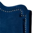 thumbnail image 3 of Baxton Studio Tête de Lit Contemporaine en Velours Queen Bleu Royal, 3 of 6