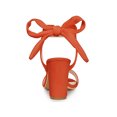 thumbnail image 2 of BLISSFUL STEP Women's Sandals Ankle Tie Back Open Toe Block Heels Orange 12, 2 of 7