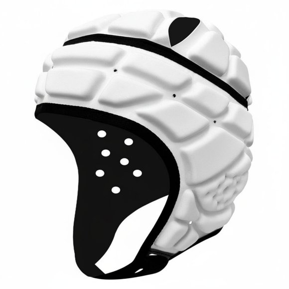 predolo Casque de Rugby Rembourré, Rembourrage en EVA, Couvre-Chef de Rugby, Casque de Sport Rembourré Absorbant les Chocs pour Enfants, Vélo, Ski, Blanc, Enfants P
