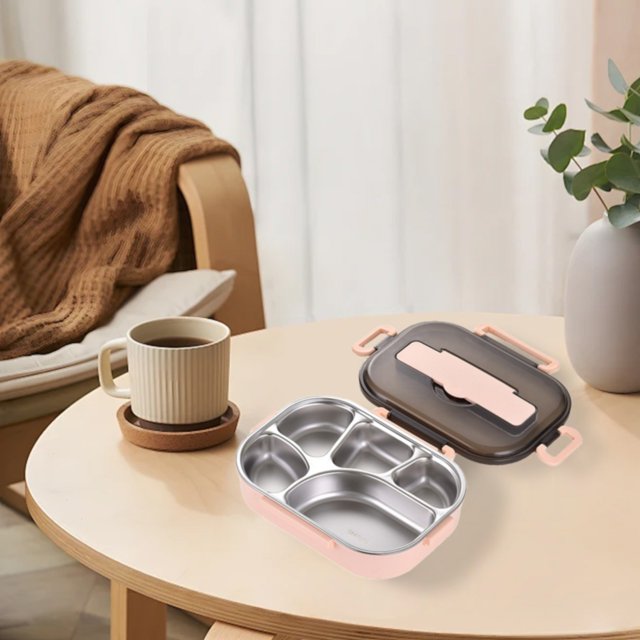 Boîtes à Collation pour Enfants pour l'École Boîte à Lunch pour Adultes Contenant à Lunch avec Compartiments Boîte à Lunch en Acier Inoxydable Chauffe-Nourriture Boîte Réutilisable Chauffe-Nourriture pour Réchauffer les Aliments Boîte à Lunch pour le Travail pour Hommes Femmes Rose