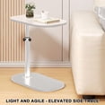 thumbnail image 3 of ZYNERY Table d'Appoint en Bois en Forme de C 30x45x45-80 cm, Hauteur Réglable avec Rotation à 360°, Petite Table à Café/collations pour Sofa/lit (Blanc), 3 of 7