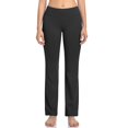 thumbnail image 4 of HISKYWIN Pantalon de Yoga avec Poche Intérieure, Contrôle du Ventre Extensible 4 Directions, Pantalon de Course Long Évasé HF2-Black-TG, 4 of 4