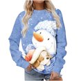 thumbnail image 2 of Christmas Sweatshirts Femmes Plus Women Manches Longues Casual Christmas Impression Pull Col Rond Sweatshirt Tunique Tops Plus Size Sweatshirts for Women sur Clearance, 2 of 5