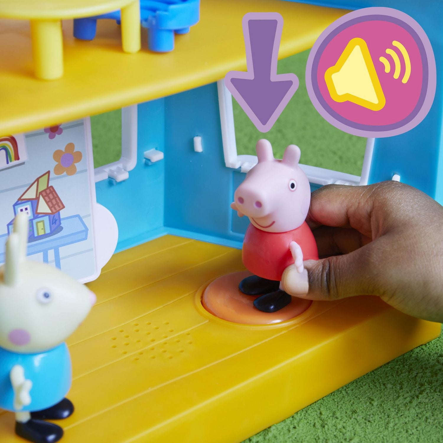 Peppa Pig Peppa et sa maison d'amis réservée aux enfants, jouet préscolaire, sons, inclut 2 figurines, 7 accessoires, à partir de 3 ans