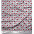 thumbnail image 1 of Soimoi Poly Georgette Fabric Leaves & Poppy Floral Fabric Prints By Yard 52 Inch Wide, 1 of 6