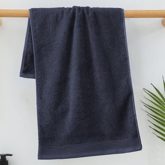 Meitianfacai Serviette en Coton Unie Longue Serviette Épaisse Rayée