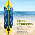 thumbnail image 2 of Gymax 6ft Surfing Body Board  w/ 3 Removable Fins Safety Leash Yellow, 2 of 10