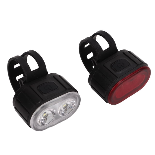 LED Bike Lights Set, Bike Light Set IPX5 Waterproof ABS Silicone 350Lm Low Battery Reminder USB Rechargeable for Camping