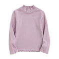 thumbnail image 1 of cfhntfmh Children's Girls Boys Shirts Long Sleeve Ruffle Hem Lounge Pullover Tops Fall Comfy Mock Neck Solid Basic Undershirts, 1 of 3