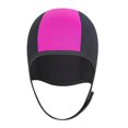 thumbnail image 1 of Cagoule de Plongée Chapeau de Snorkeling Protection de la Tête Oreilles Sports Nautiques Unisexe Femmes Noir et Rouge, 1 of 9