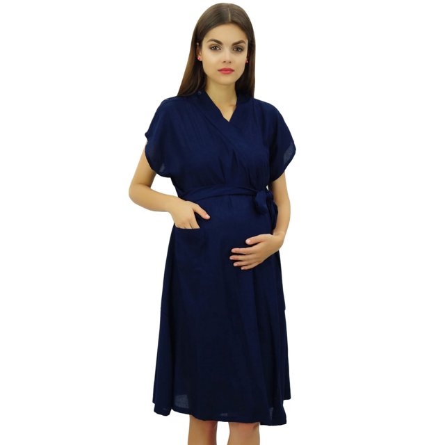 Bimba Robe de Maternité Couvre-Allaitement avec Boutons sur les Épaules Latérales Cadeau de Shower pour Bébé