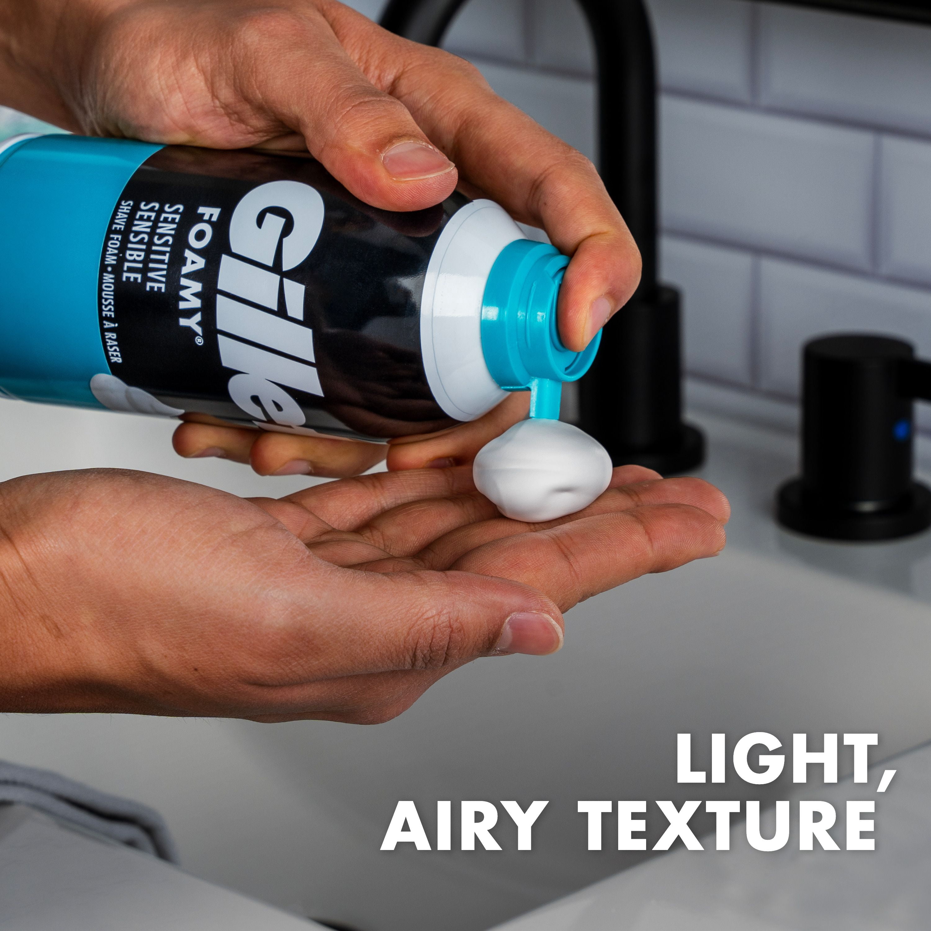 Mousse à raser pour hommes Gillette Foamy peau sensible