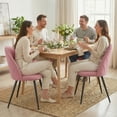 thumbnail image 2 of HOMCOM Dining Chairs Set of 4 Kitchen Chairs with Metal Legs Pink, 2 of 10